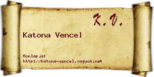 Katona Vencel névjegykártya